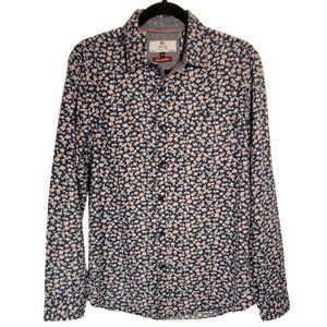 MBX Premium Goods Slim Fit Floral Long Sleeved Button Down Cotton Shirt Size M